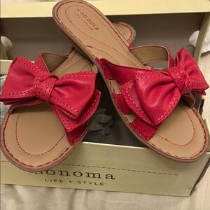Sonoma Red Bow Slide Sandals